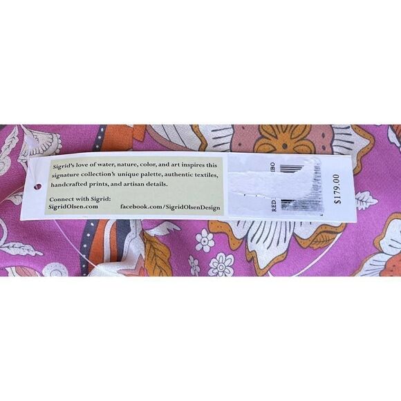 Sigrid Olsen Pink Floral Silk Tunic NWT XS - Picture 6 of 7